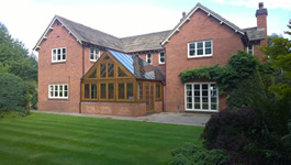 Finished conservatory with glas fitted