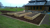 Oak Conservatory and Raised Beds