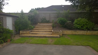 Oak steps and garden