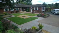 Oak steps and garden