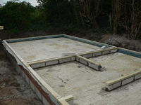 Timber garden studio foundations